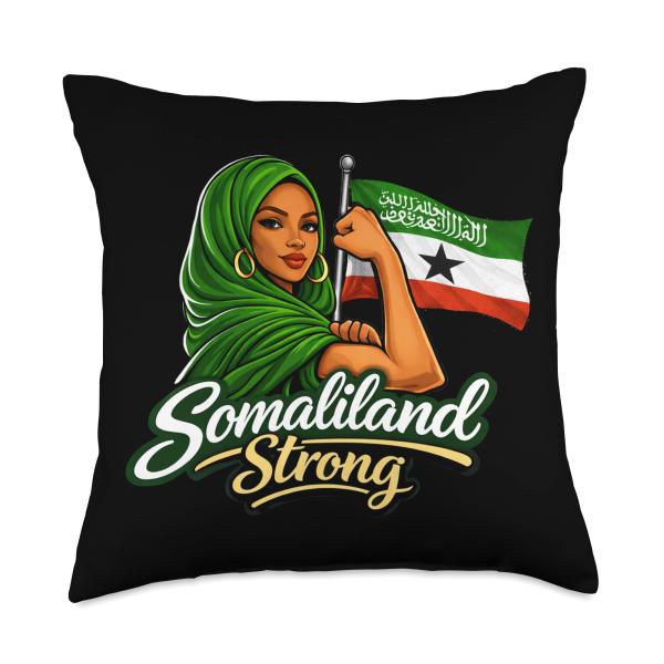 Somaliland Strong Flag Pride Woman Design Throw Pi...