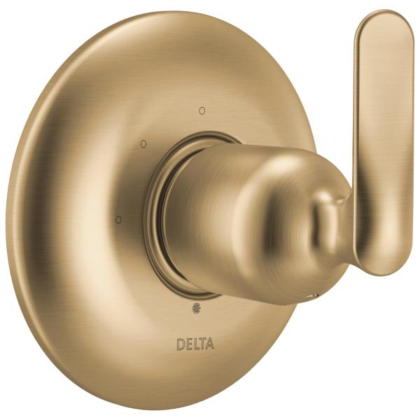 Delta Bonacci 3ウェイシャワーハンドルダイバータートリムキット、つや消しゴールドシャワ...
