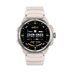 Invicta I-Tech-010 Digital Smartwatch, 1.48″ Display, Silicone Strap, Swim Tracking, HR, Bluetooth, White Band, Black Case, Unisex