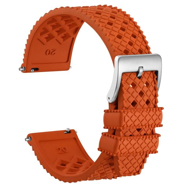 WOCCI 22mm Hollow Watch Band for Men, FKM Rubber (...