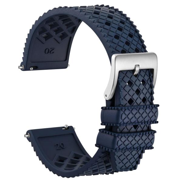 WOCCI 20mm Hollow Watch Band for Men, FKM Rubber (...