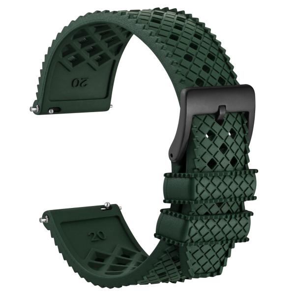 WOCCI 22mm Hollow Watch Band for Men, FKM Rubber (...