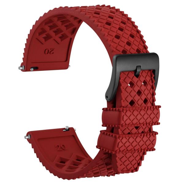 WOCCI 22mm Hollow Watch Band for Men, FKM Rubber (...