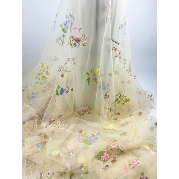 Elegant White Lace Fabric Tulle Fabric by Yard Col...