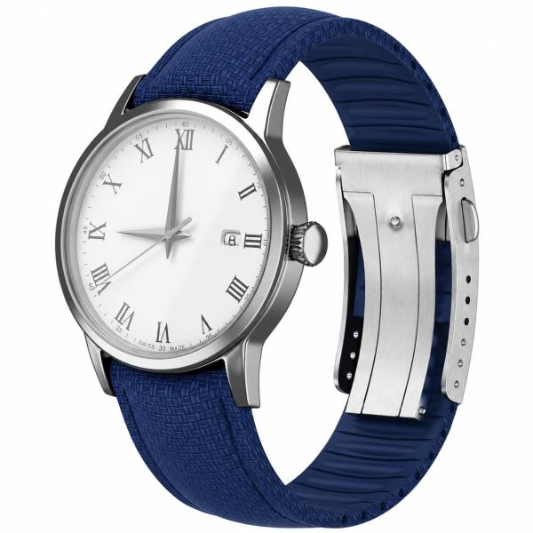 FKM Rubber Watch Strap,Curved End Fluororubber Wat...
