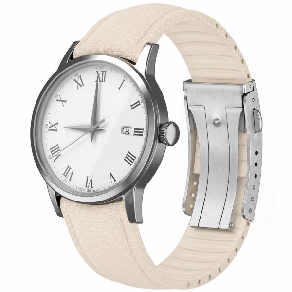 FKM Rubber Watch Strap,Curved End Fluororubber Wat...