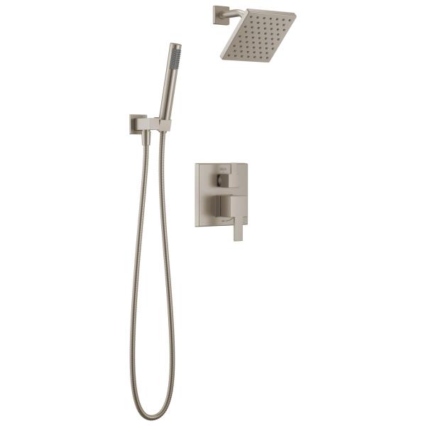 Delta Modern Square Shower System Faucet Set, Brus...