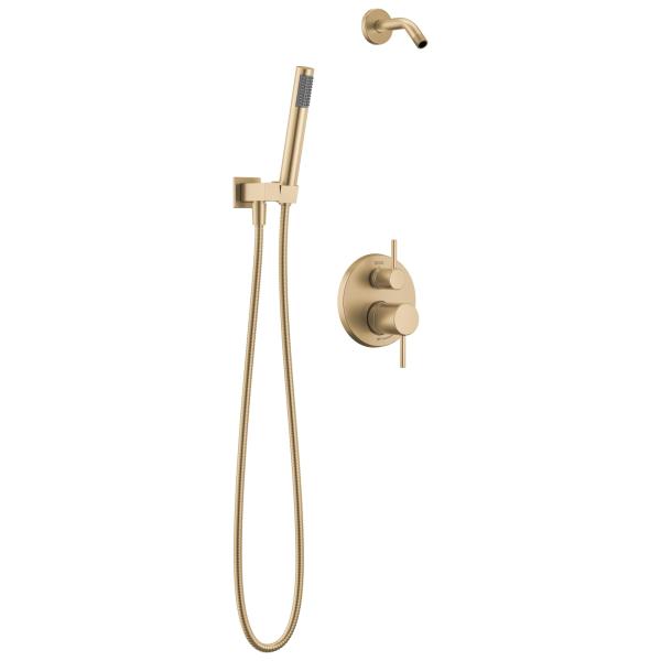 Delta Modern Round Shower System Faucet Set, Brush...
