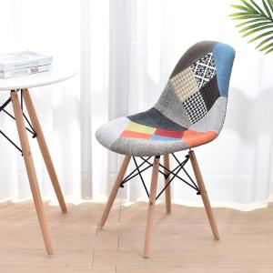 送料無料 パッチワーク北欧 リメイク 木足 チェアー 椅子 木製脚