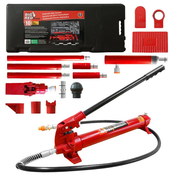 【並行輸入品】BIG RED 10トン ポルタパワーキット 17個 油圧ラム自動車ボディフレーム修理...