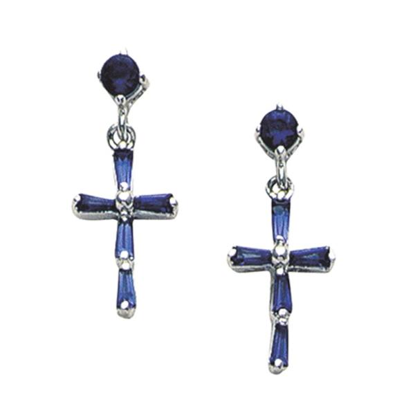 【並行輸入品】True Faith Jewelry スターリングシルバー ダングリングクロスイヤリン...