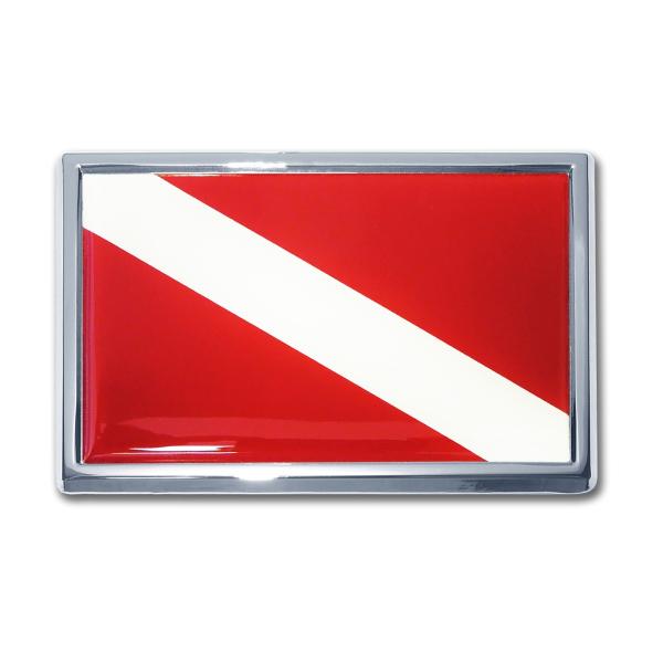 Diveフラグクロームオートエンブレム(Small) Small Scuba Dive Flag C...