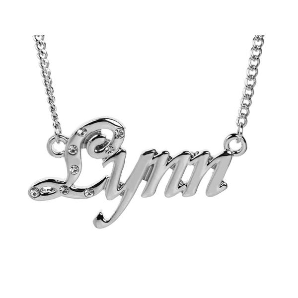 【並行輸入品】名前ネックレス" Lynn"? ?18?Kホワイトゴールドメッキ Lynn Perso...