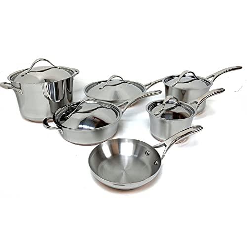 【並行輸入品】Anolon 11 Piece Nouvelle Copper Stainless S...