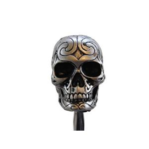 Silver Tone Carved Celtic Zombie Tattoo Skull Head Hot Rod Auto G 並行輸入品