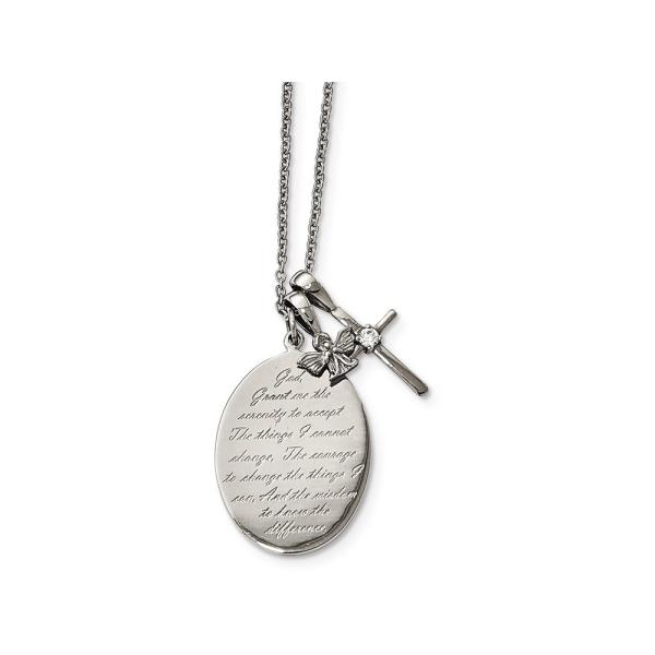 【並行輸入品】ChiselステンレススチールPolished Serenity Prayer CZク...