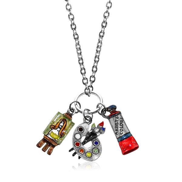 【並行輸入品】Whimsical Gifts Artist Charm Necklace in Si...
