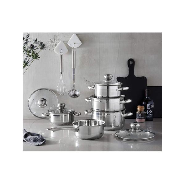 【並行輸入品】GSW Silver Star Cooking Pot Set 11 Pieces S...