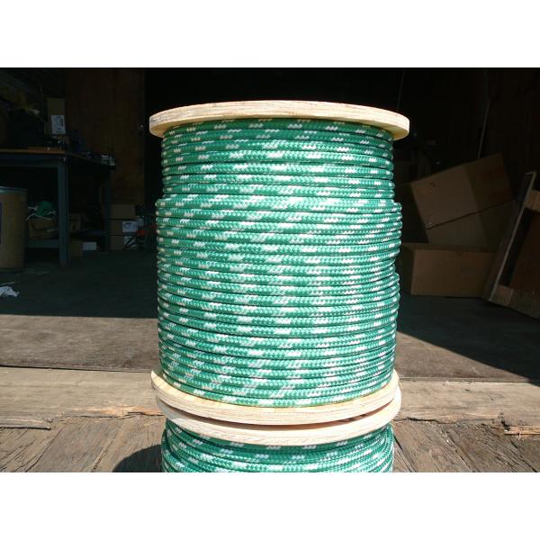 【並行輸入品】ヨットリギングロープ3 / 8 " x 50 'グリーン/ホワイトダブル編組ポリエステ...