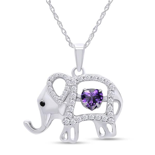 【並行輸入品】ラウンドカットキュービックジルコニアElephantフロータペンダントネックレス14 ...