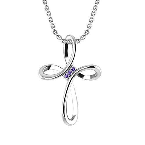 【並行輸入品】Silver Smile Evermore クロスペンダント 誕生石12個 18インチ...