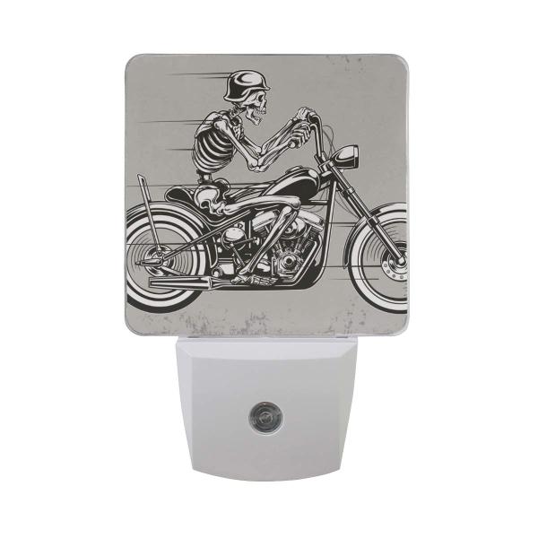 【並行輸入品】2?PCプラグインLED夜間ライトwithスカルオートバイNightlights wi...