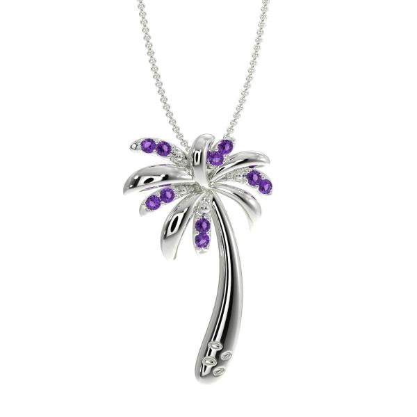 【並行輸入品】ソリッドスターリングシルバー美しいTropical Palm Treeペンダントネック...