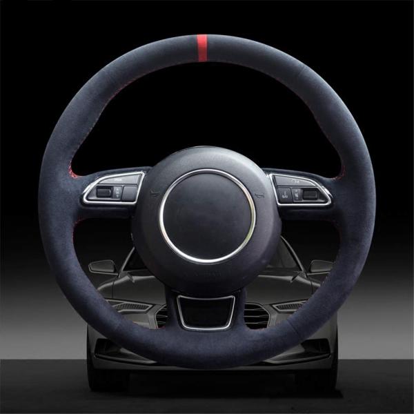 【並行輸入品】HCDSWSN ブルー アルカンタラ 車 ハンドルカバー アウディ A1 A3 A5 ...