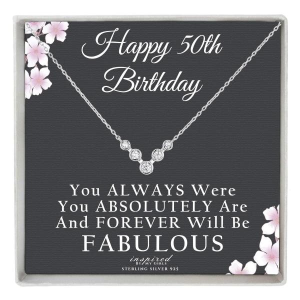 【並行輸入品】Inspired By My Girls 50歳の誕生日ギフト 女性用 スターリングシ...