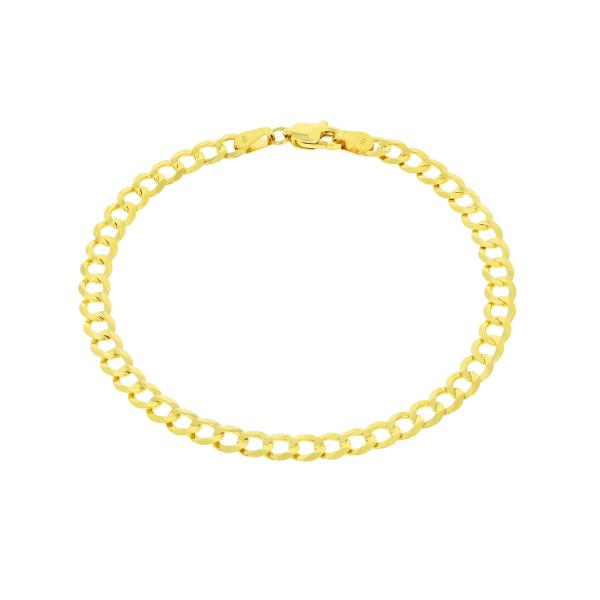 【並行輸入品】Nuragold 10Kイエローゴールド 5mm ソリッドキューバンカーブリンクチェー...