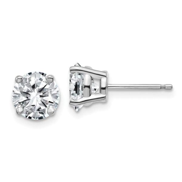 14k White Gold 4.00ct. 4 Prong 8mm Colorless Moiss...