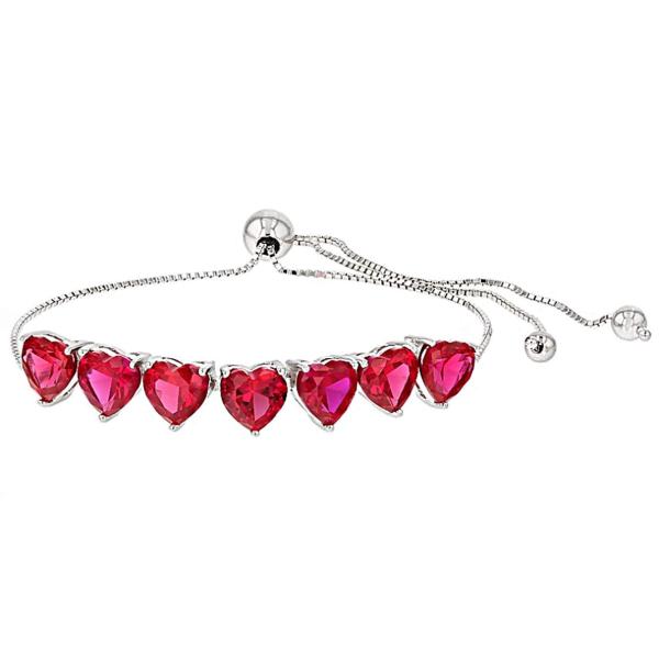 【並行輸入品】3 Ct Heart Ruby Women's Bolo Bracelet 14k W...