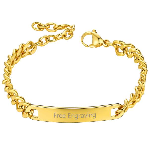 【並行輸入品】Personalized Custom ID Bracelet Bangle 18K ...