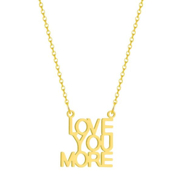 Statement Necklace Love You More Stainless Steel P...