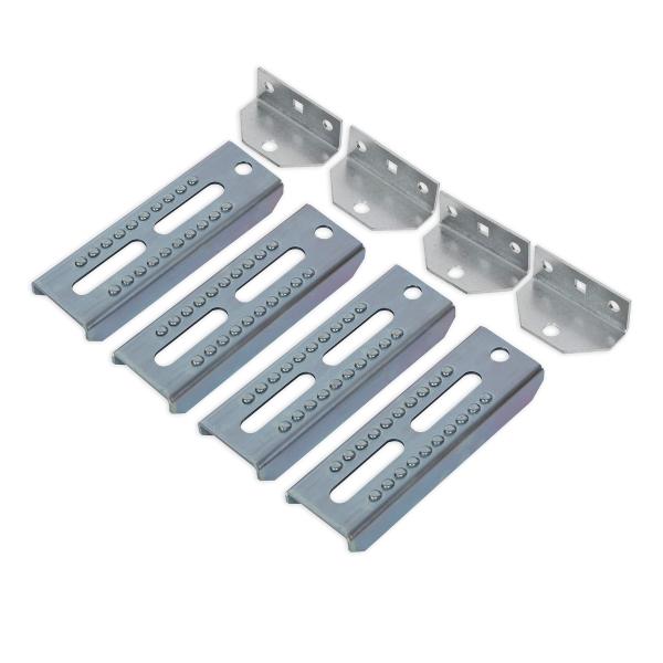 【並行輸入品】ECOTRIC 4個 10インチ 亜鉛メッキスイベルトップ バンクブラケットキット 2...