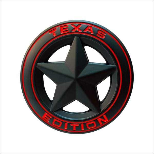 【並行輸入品】1PC ABS Plastic 3D Round Black+Red Texas Ed...
