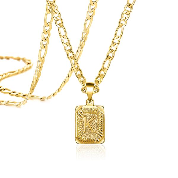 【並行輸入品】Joycuff 18Kゴールド イニシャルネックレス レディース メンズ ティーン ガ...