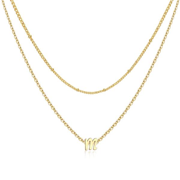 【並行輸入品】Yoosteel 小さなイニシャルネックレス レディース ガールズ 14Kゴールドフィ...