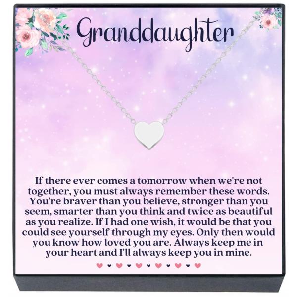 孫娘ジュエリーギフト リトルハートネックレス おばあちゃん、おじいちゃん、祖父母からのギフト &quot;勇敢...