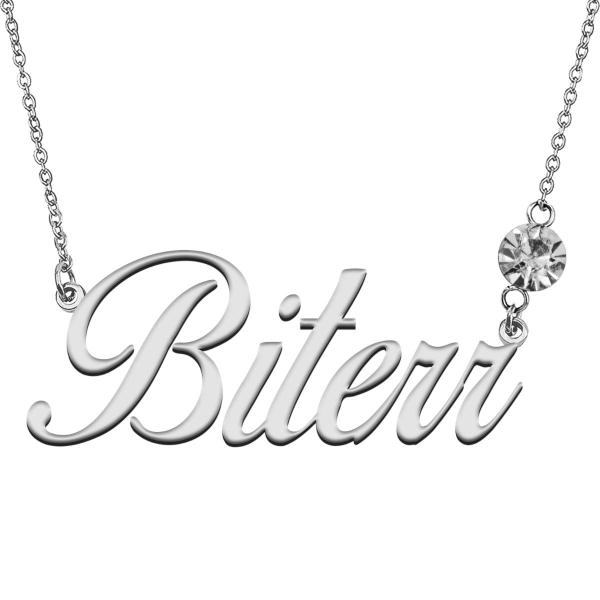 Custom Mom Gifts Silver Pendant Birthstone Name Ne...