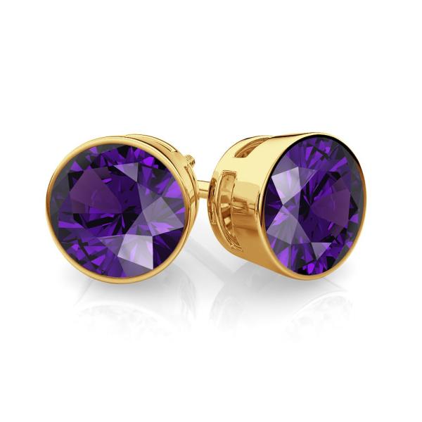 【並行輸入品】Bezel Set Solitaire 7mm Stud Earring For Me...