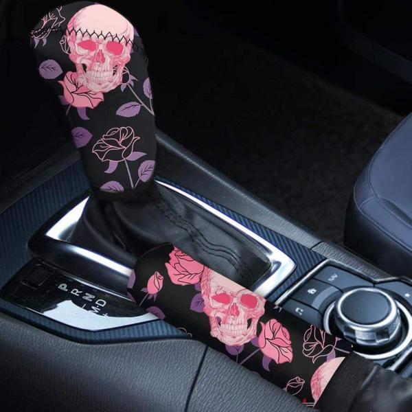 【並行輸入品】GePrint Pink Rose Skull Stretch Gear Shift ...