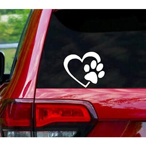 【並行輸入品】Skyline Designs 犬の足跡 子犬 ラブ ハート デカール ステッカー ノ...