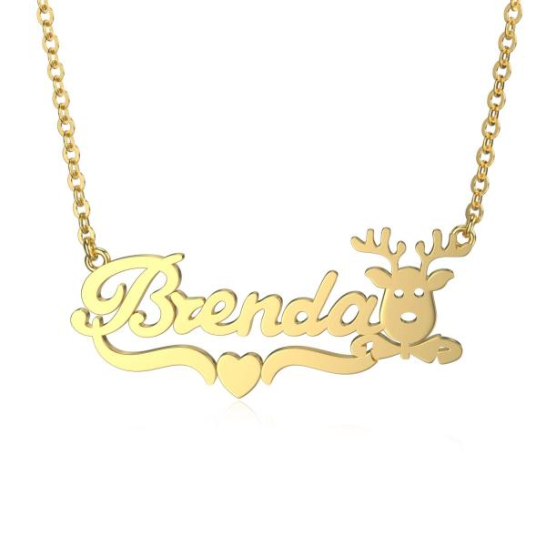 【並行輸入品】RMREWY パーソナライズされたクリスマスネームネックレス 925スターリングシルバ...