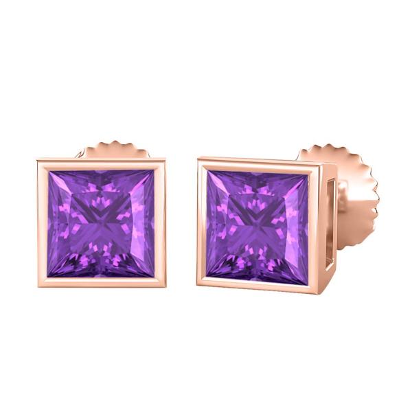 【並行輸入品】SVC JEWELS Bezel Set Princess Cut Created P...