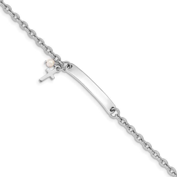 【並行輸入品】Sterling Silver RH plated Cross FWC Pearl 6...
