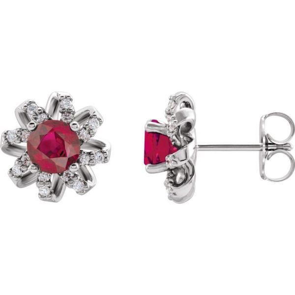 【並行輸入品】Solid 925 Sterling Silver Created Ruby and ...