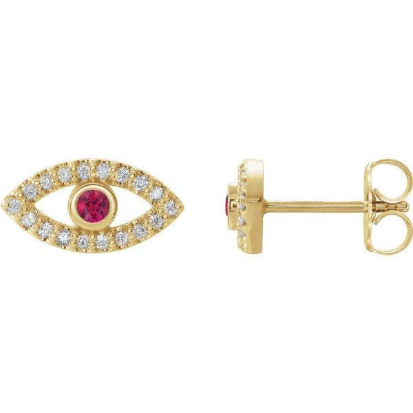 【並行輸入品】Solid 14k Yellow Gold Ruby and White Sapphi...