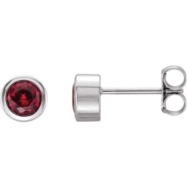【並行輸入品】Solid 14k White Gold 4mm Round Genuine Ruby...