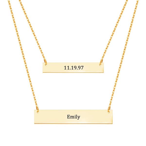 【並行輸入品】Hybedora Personalized Bar Choker Layered Ne...